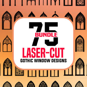 Intra απο ξύλο plywood 3mm-4mm πάχος - Γοτθική δέσμη σχεδίων κοπής παραθύρων με λέιζερ Δίασταση 40x50 cm INTRAFABR-116753584