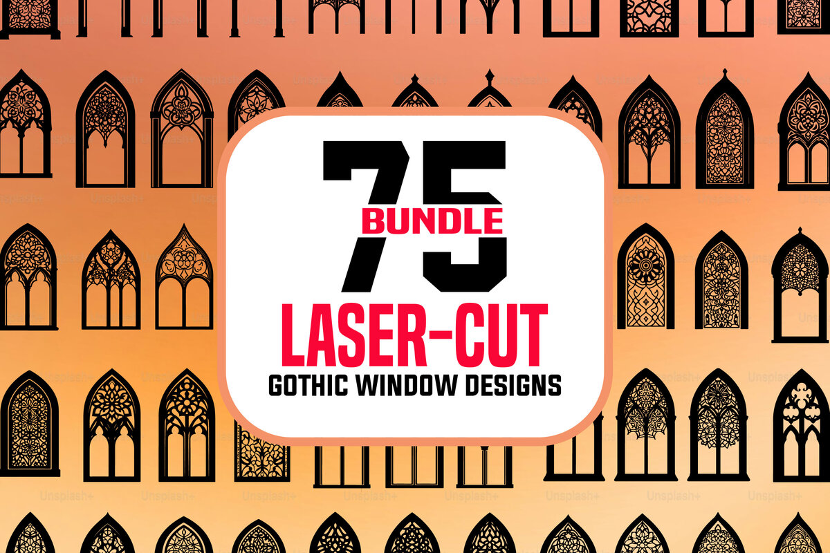 Intra απο ξύλο plywood 3mm-4mm πάχος - Γοτθική δέσμη σχεδίων κοπής παραθύρων με λέιζερ Δίασταση 40x50 cm INTRAFABR-116753584