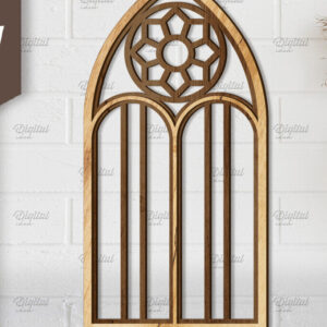 Intra απο ξύλο plywood 3mm-4mm πάχος - Γοτθικό Παράθυρο . Τοξωτό πλαίσιο παραθύρου Δίασταση 20x25 cm INTRAFABR-87121569