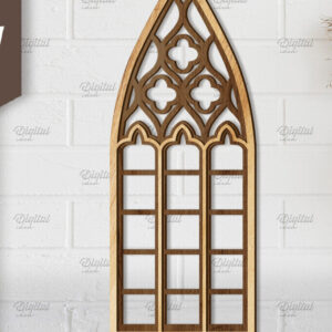 Intra απο ξύλο plywood 3mm-4mm πάχος - Γοτθικό Παράθυρο . Τοξωτό πλαίσιο παραθύρου Δίασταση 20x25 cm INTRAFABR-87121519
