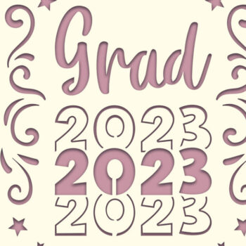 Intra απο ξύλο plywood 3mm-4mm πάχος - Grad 2023 Layered Papercut Card Δίασταση 20x20 cm INTRAFABR-68029861 - Image 3