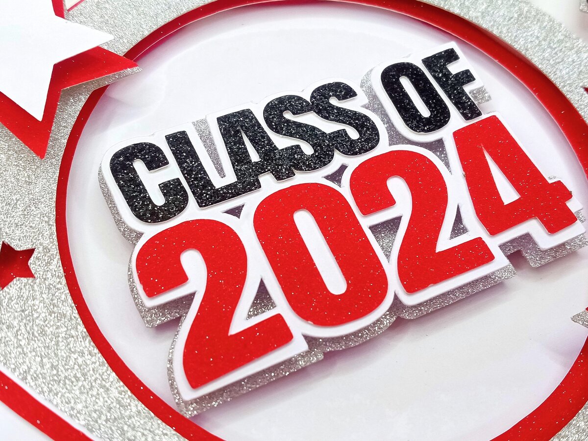 Intra απο ξύλο plywood 3mm-4mm πάχος - Graduation 2024 Cake Topper  Δίασταση 20x20 cm INTRAFABR-103153231