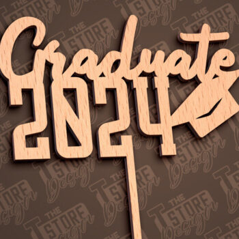 Intra απο ξύλο plywood 3mm-4mm πάχος - Αποφοίτηση Topper Cake Laser Cut | CNC Δίασταση 30x20 cm INTRAFABR-93165028 - Image 1