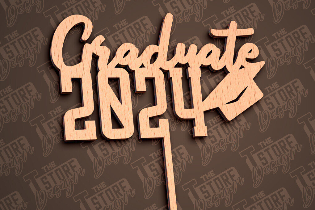 Intra απο ξύλο plywood 3mm-4mm πάχος - Αποφοίτηση Topper Cake Laser Cut | CNC Δίασταση 30x20 cm INTRAFABR-93165028