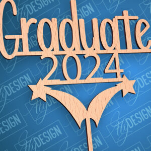 Intra απο ξύλο plywood 3mm-4mm πάχος - Αποφοίτηση Topper Cake Laser Cut | CNC Δίασταση 30x20 cm INTRAFABR-93001915