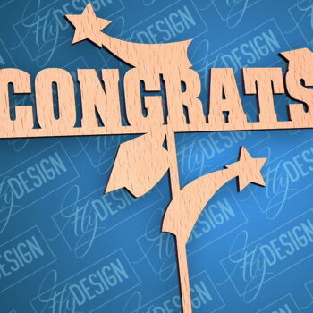 Intra απο ξύλο plywood 3mm-4mm πάχος - Αποφοίτηση Topper Cake Laser Cut | CNC Δίασταση 30x20 cm INTRAFABR-93001745 - Image 1