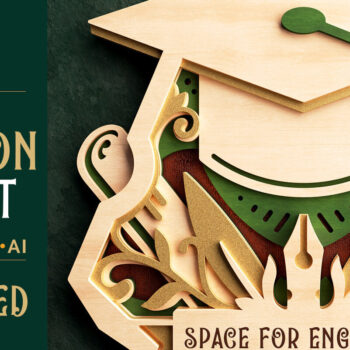 Intra απο ξύλο plywood 3mm-4mm πάχος - Graduation Cap Wall Art 3D Layered  Δίασταση 40x50 cm INTRAFABR-64585817 - Image 1