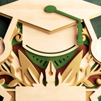 Intra απο ξύλο plywood 3mm-4mm πάχος - Graduation Cap Wall Art 3D Layered  Δίασταση 40x50 cm INTRAFABR-64585817 - Image 2