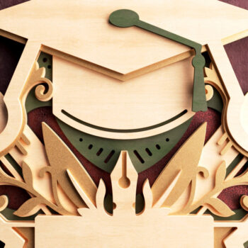 Intra απο ξύλο plywood 3mm-4mm πάχος - Graduation Cap Wall Art 3D Layered  Δίασταση 40x50 cm INTRAFABR-64585817 - Image 5