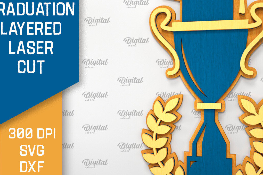 Intra απο ξύλο plywood 3mm-4mm πάχος - Αποφοίτηση Διακόσμηση Layered Laser cut Δίασταση 30x20 cm INTRAFABR-95506438