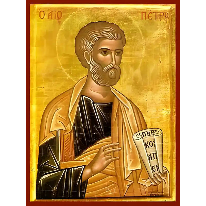Εικόνα Ορθοδοξίας με περίγραμμα χρυσό σε ξύλο Φλαμουρίας  με  βάση Εικόνα ΑΓΙΟΣ ΑΠΟΣΤΟΛΟΣ ΠΕΤΡΟΣ Χειροποίητη Ελληνορθόδοξη εικόνα του Ιησού Χριστού, Κρεμαστή πλάκα βυζαντινής τέχνης, χριστιανική τέχνη Διάσταση 40x30 cm (10,2x7,9 ίντσες)  INTRAEK-1447757865022