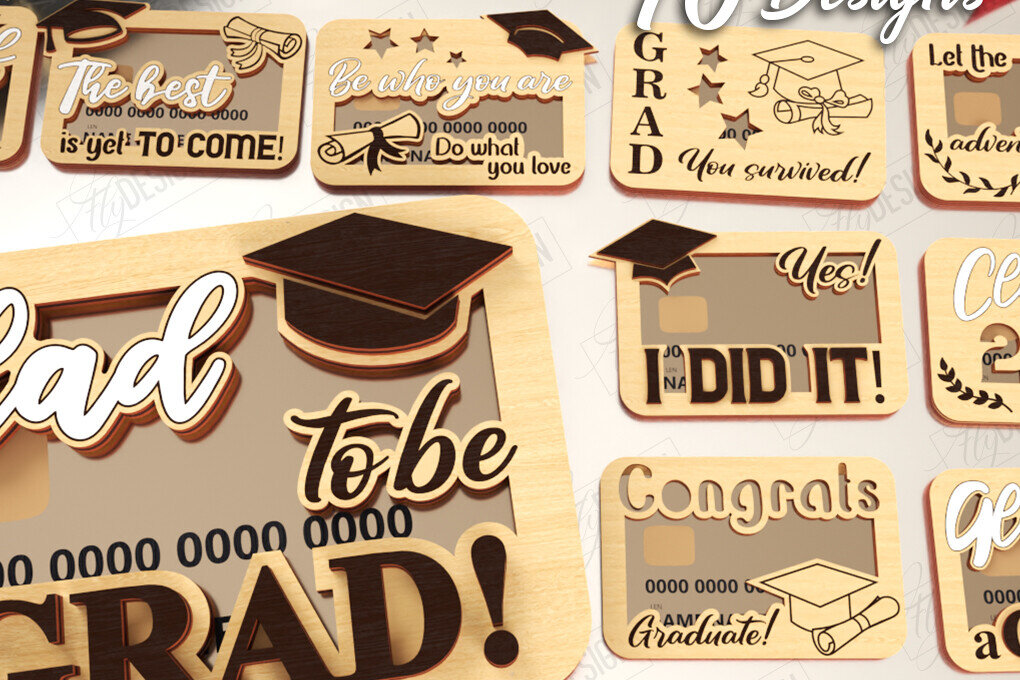 Intra απο ξύλο plywood 3mm-4mm πάχος - Πακέτο κατόχων δωροκαρτών αποφοίτησης |CNC Δίασταση 10x15 cm INTRAFABR-119130117