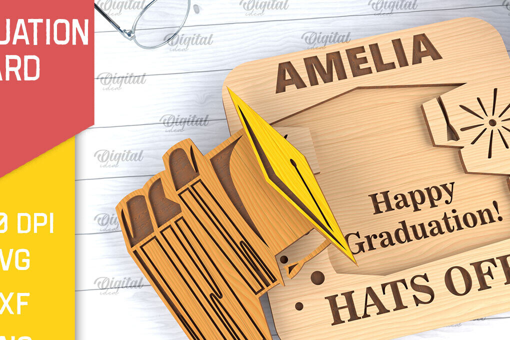 Intra απο ξύλο plywood 3mm-4mm πάχος - Ευχετήρια κάρτα αποφοίτησης Δίασταση 10x15 cm INTRAFABR-94767552