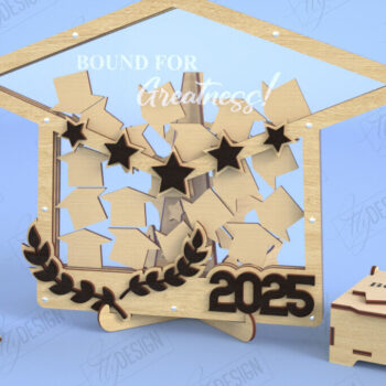 Intra απο ξύλο plywood 3mm-4mm πάχος - Πακέτο βιβλίου επισκεπτών αποφοίτησης | Grad 2025 Δίασταση 20x20 cm INTRAFABR-118951508 - Image 4