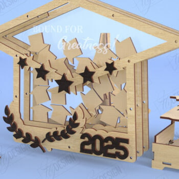 Intra απο ξύλο plywood 3mm-4mm πάχος - Πακέτο βιβλίου επισκεπτών αποφοίτησης | Grad 2025 Δίασταση 20x20 cm INTRAFABR-118951508 - Image 5