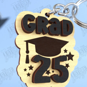 Intra απο ξύλο plywood 3mm-4mm πάχος - Μπρελόκ αποφοίτησης | Grad 2025 | Μπρελόκ Δίασταση 4x4 cm INTRAFABR-118945402 - Image 1