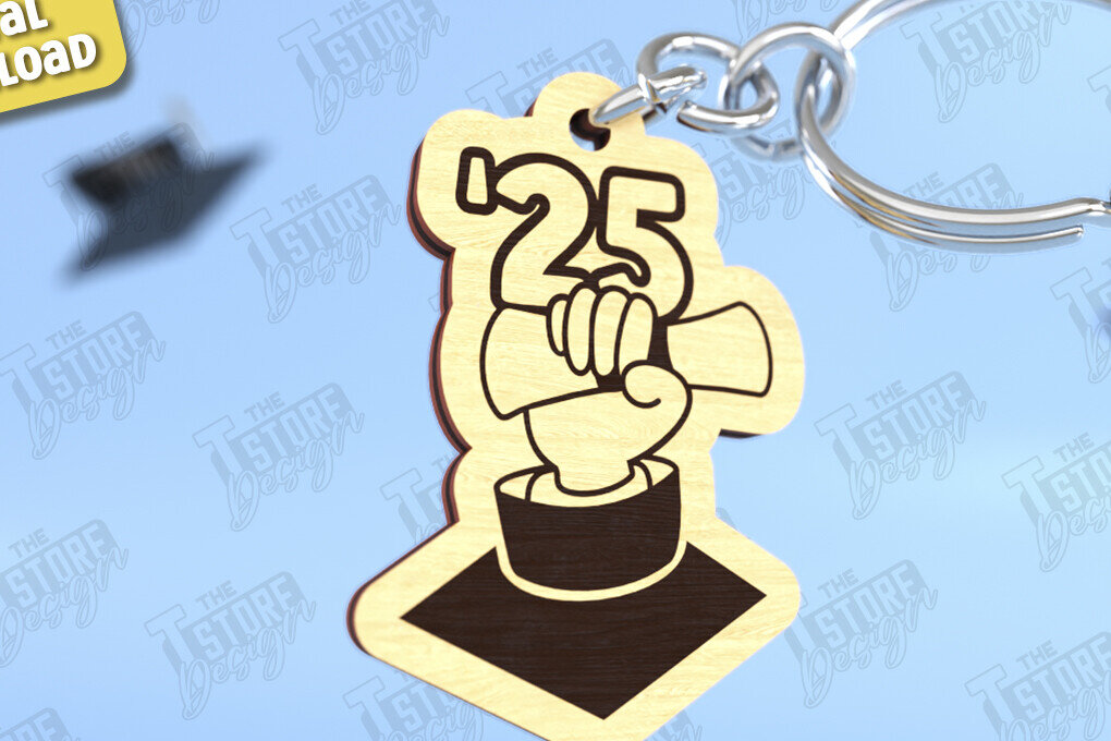 Intra απο ξύλο plywood 3mm-4mm πάχος - Μπρελόκ αποφοίτησης | Grad 2025 | Μπρελόκ Δίασταση 4x4 cm INTRAFABR-118945410