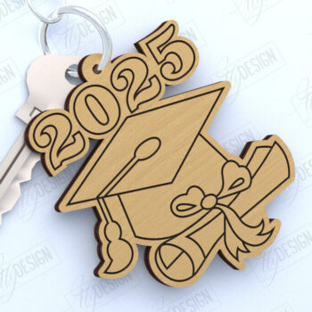 Intra απο ξύλο plywood 3mm-4mm πάχος - Μπρελόκ αποφοίτησης | Grad 2025| Μπρελόκ Δίασταση 4x4 cm INTRAFABR-119066132 - Image 1