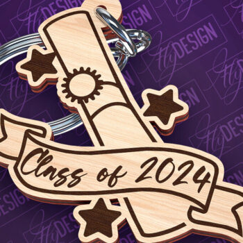 Intra απο ξύλο plywood 3mm-4mm πάχος - Αποφοίτηση Μπρελόκ με λέιζερ | Σχολείο Δίασταση 4x4 cm INTRAFABR-93521284 - Image 1