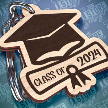 Intra απο ξύλο plywood 3mm-4mm πάχος - Αποφοίτηση Μπρελόκ με λέιζερ | Σχολείο Δίασταση 4x4 cm INTRAFABR-93704345 - Image 1