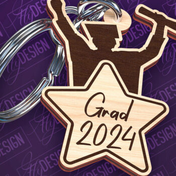 Intra απο ξύλο plywood 3mm-4mm πάχος - Αποφοίτηση Μπρελόκ με λέιζερ | Σχολείο Δίασταση 4x4 cm INTRAFABR-93521006 - Image 1