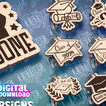 Intra απο ξύλο plywood 3mm-4mm πάχος - Αποφοίτηση Μπρελόκ με λέιζερ | Σχολείο Δίασταση 4x4 cm INTRAFABR-93704362 - Image 1