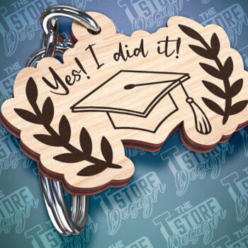 Intra απο ξύλο plywood 3mm-4mm πάχος - Αποφοίτηση Μπρελόκ με λέιζερ | Σχολείο Δίασταση 4x4 cm INTRAFABR-93704362 - Image 4