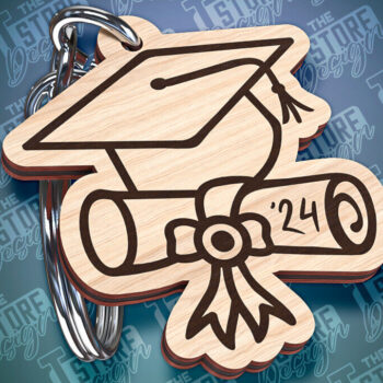 Intra απο ξύλο plywood 3mm-4mm πάχος - Αποφοίτηση Μπρελόκ με λέιζερ | Σχολείο Δίασταση 4x4 cm INTRAFABR-93704362 - Image 8