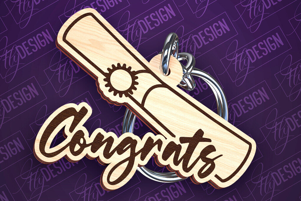 Intra απο ξύλο plywood 3mm-4mm πάχος - Αποφοίτηση Μπρελόκ με λέιζερ | Σχολείο Δίασταση 4x4 cm INTRAFABR-93521241