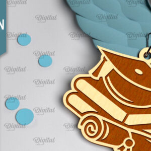 Intra απο ξύλο plywood 3mm-4mm πάχος - Λέιζερ Μπρελόκ Αποφοίτησης. Μπρελόκ  Δίασταση 4x4 cm INTRAFABR-96276146