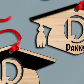 Intra απο ξύλο plywood 3mm-4mm πάχος - Στολίδι γράμματος D αποφοίτησης με λέιζερ Δίασταση 6x6 cm INTRAFABR-115843463 - Image 3