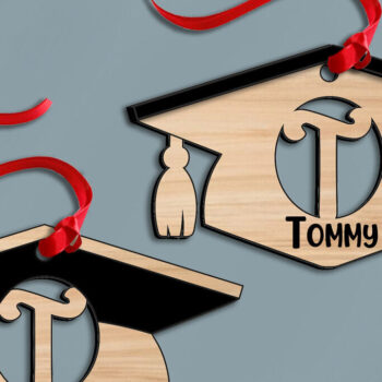 Intra απο ξύλο plywood 3mm-4mm πάχος - Στολίδι γράμματος Τ αποφοίτησης με λέιζερ Δίασταση 6x6 cm INTRAFABR-116038279 - Image 1