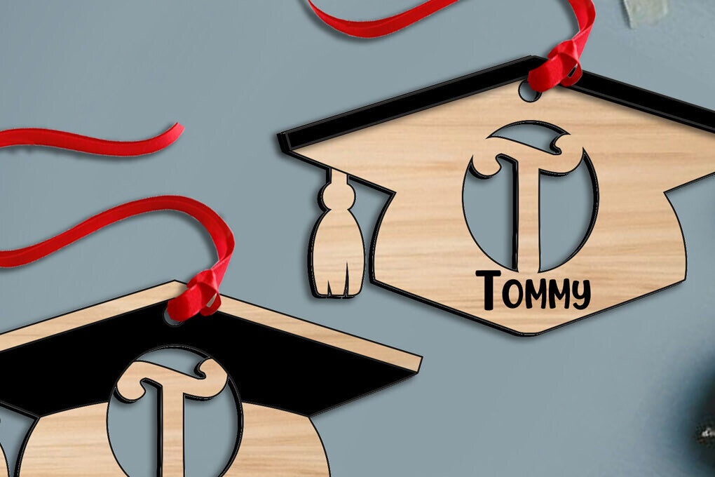 Intra απο ξύλο plywood 3mm-4mm πάχος - Στολίδι γράμματος Τ αποφοίτησης με λέιζερ Δίασταση 6x6 cm INTRAFABR-116038279