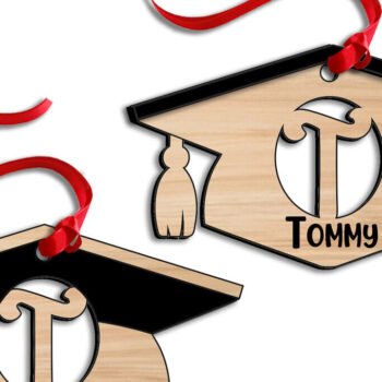 Intra απο ξύλο plywood 3mm-4mm πάχος - Στολίδι γράμματος Τ αποφοίτησης με λέιζερ Δίασταση 6x6 cm INTRAFABR-116038279 - Image 2