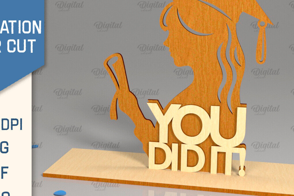 Intra απο ξύλο plywood 3mm-4mm πάχος - Αποφοίτηση LaserCut. Πινακίδα αποφοίτησης  Δίασταση 30x20 cm INTRAFABR-95188037