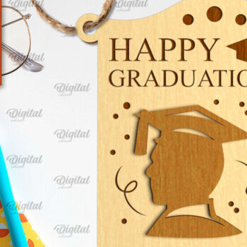 Intra απο ξύλο plywood 3mm-4mm πάχος - Κάρτα αποφοίτησης με λέιζερ Δίασταση 30x20 cm INTRAFABR-95172530 - Image 1