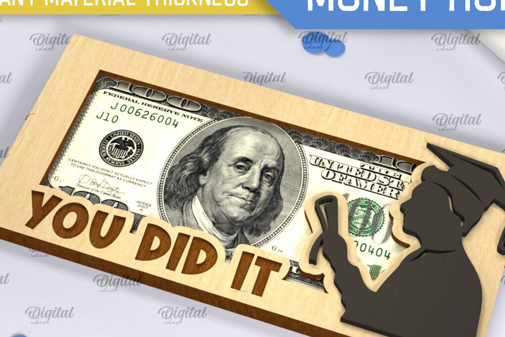 Intra απο ξύλο plywood 3mm-4mm πάχος - Graduation Money Holder Laser Cut  Δίασταση 30x20 cm INTRAFABR-96290440