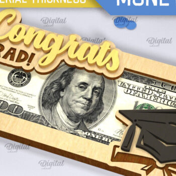 Intra απο ξύλο plywood 3mm-4mm πάχος - Graduation Money Holder Laser Cut Δίασταση 30x20 cm INTRAFABR-96290787 - Image 1