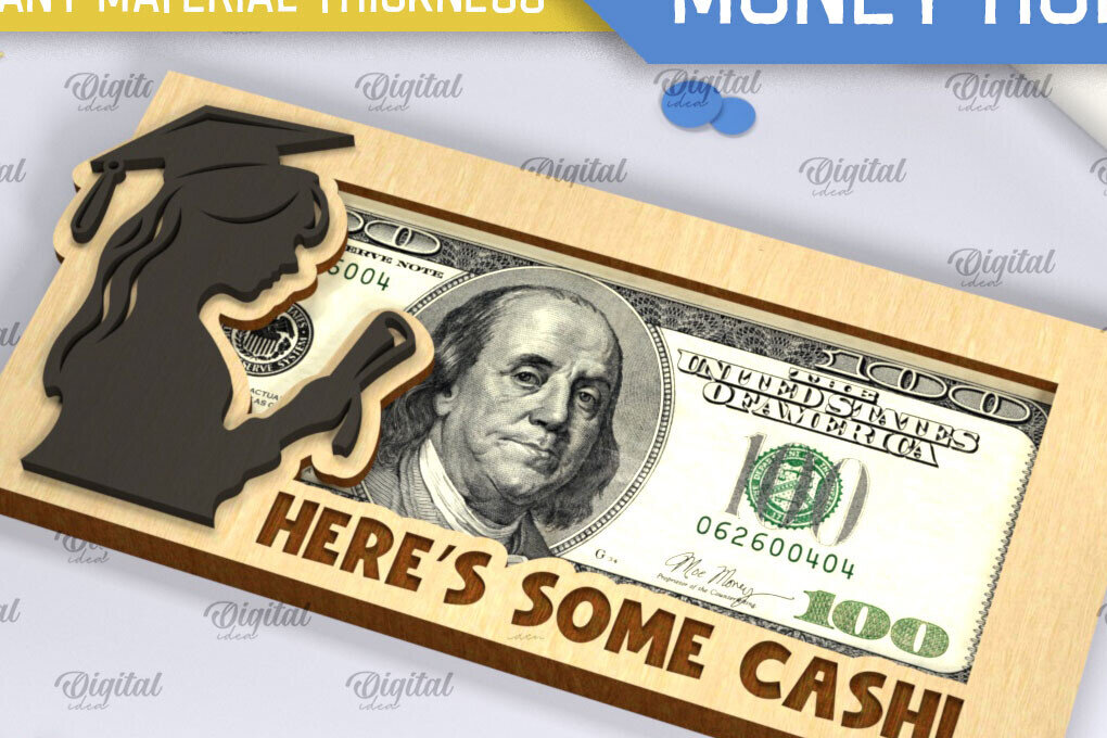 Intra απο ξύλο plywood 3mm-4mm πάχος - Graduation Money Holder Laser Cut  Δίασταση 30x20 cm INTRAFABR-96290832