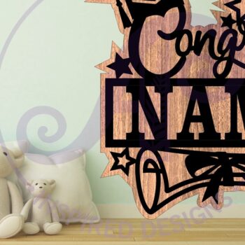 Intra απο ξύλο plywood 3mm-4mm πάχος - Σήμα αποφοίτησης  Laser Cut Δίασταση 30x20 cm INTRAFABR-84698212 - Image 2