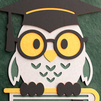 Intra απο ξύλο plywood 3mm-4mm πάχος - αποκοπής 3D Layered Owl Graduation Owl Δίασταση 4x4 cm INTRAFABR-66403837 - Image 8