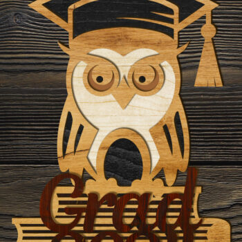 Intra απο ξύλο plywood 3mm-4mm πάχος - Πρότυπο αποκοπής λέιζερ κουκουβάγιας αποφοίτησης Δίασταση 5x6 cm INTRAFABR-98942975 - Image 3