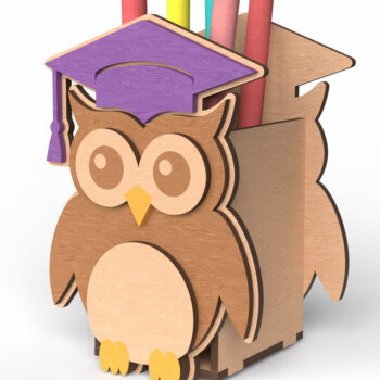 Intra απο ξύλο plywood 3mm-4mm πάχος - Αποφοίτηση κουκουβάγιας στυλό Δίασταση 30x20 cm INTRAFABR-118999285 - Image 1