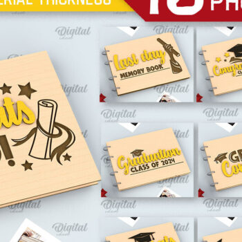 Intra απο ξύλο plywood 3mm-4mm πάχος - Πακέτο αποκοπής λέιζερ άλμπουμ φωτογραφιών αποφοίτησης Δίασταση 30x20 cm INTRAFABR-97086576 - Image 1