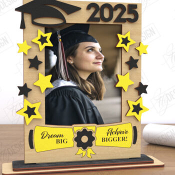 Intra απο ξύλο plywood 3mm-4mm πάχος - Κορνίζα αποφοίτησης | Grad 2025 | CNC Δίασταση 20x25 cm INTRAFABR-118898251 - Image 1