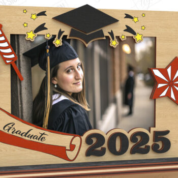 Intra απο ξύλο plywood 3mm-4mm πάχος - Κορνίζα αποφοίτησης | Grad 2025 | CNC Δίασταση 20x25 cm INTRAFABR-119066070 - Image 1