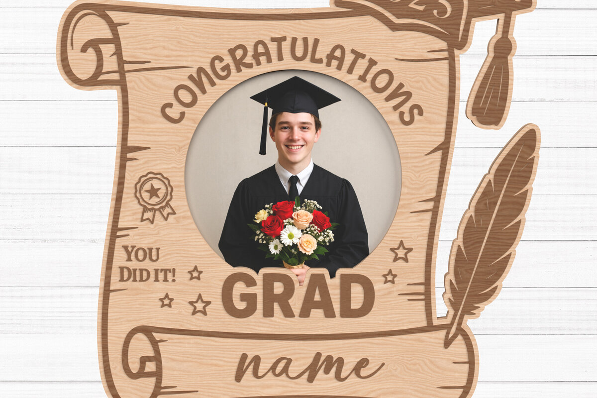 Intra απο ξύλο plywood 3mm-4mm πάχος - Κύλιση αποφοίτησης Κορνίζα  Δίασταση 20x25 cm INTRAFABR-120487520