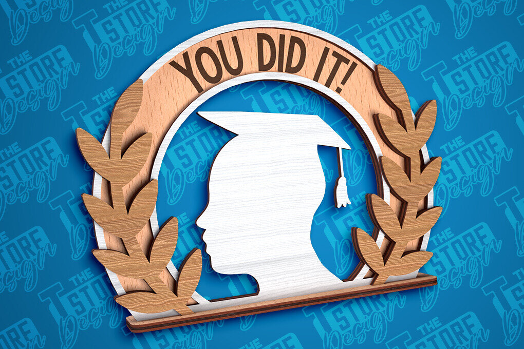 Intra απο ξύλο plywood 3mm-4mm πάχος - Graduation Stand Laser Cut |Σχέδιο Stand Δίασταση 30x20 cm INTRAFABR-93839443