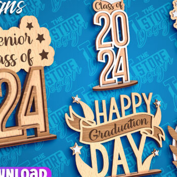 Intra απο ξύλο plywood 3mm-4mm πάχος - Graduation Stand Laser Cut |Σχέδιο Stand Δίασταση 30x20 cm INTRAFABR-93839460 - Image 1