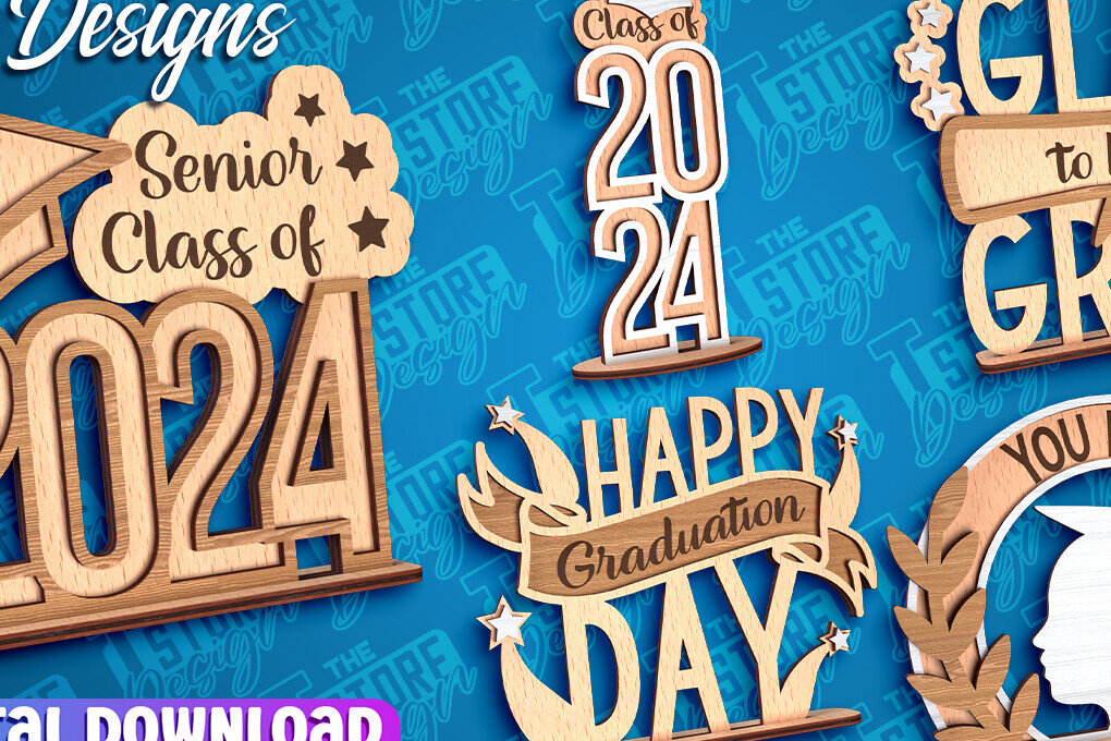Intra απο ξύλο plywood 3mm-4mm πάχος - Graduation Stand Laser Cut |Σχέδιο Stand Δίασταση 30x20 cm INTRAFABR-93839460